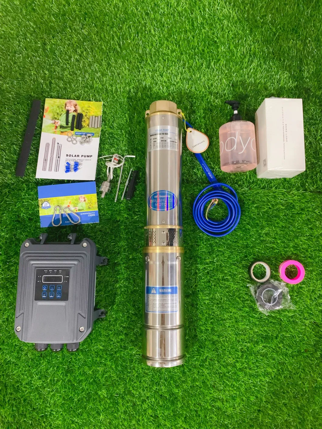 High Flow AC/DC Solar Submersible Borehole Water Pumps Electric Use for Deep Well with MPPT Controller