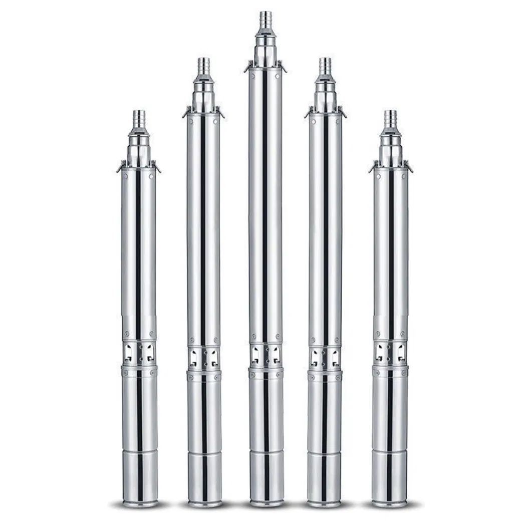 Stainless Steel DC AC MPPT Brushl Solar Power Submersible Screw Borehole Pumps with Control Box Deep Well Solar Water Pump Solar Generator Pump